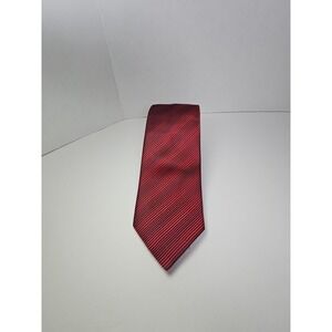 LANVIN Paris Men's 100% Silk Necktie Red LUXURY Designer Tie